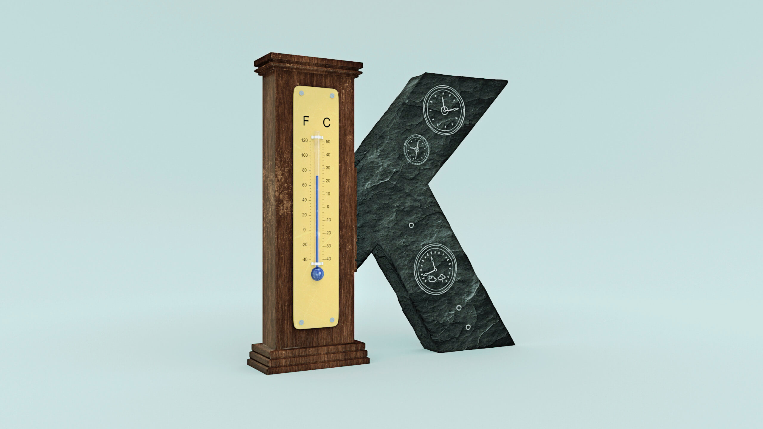Buchstabe K symbolhaft umgesetzt